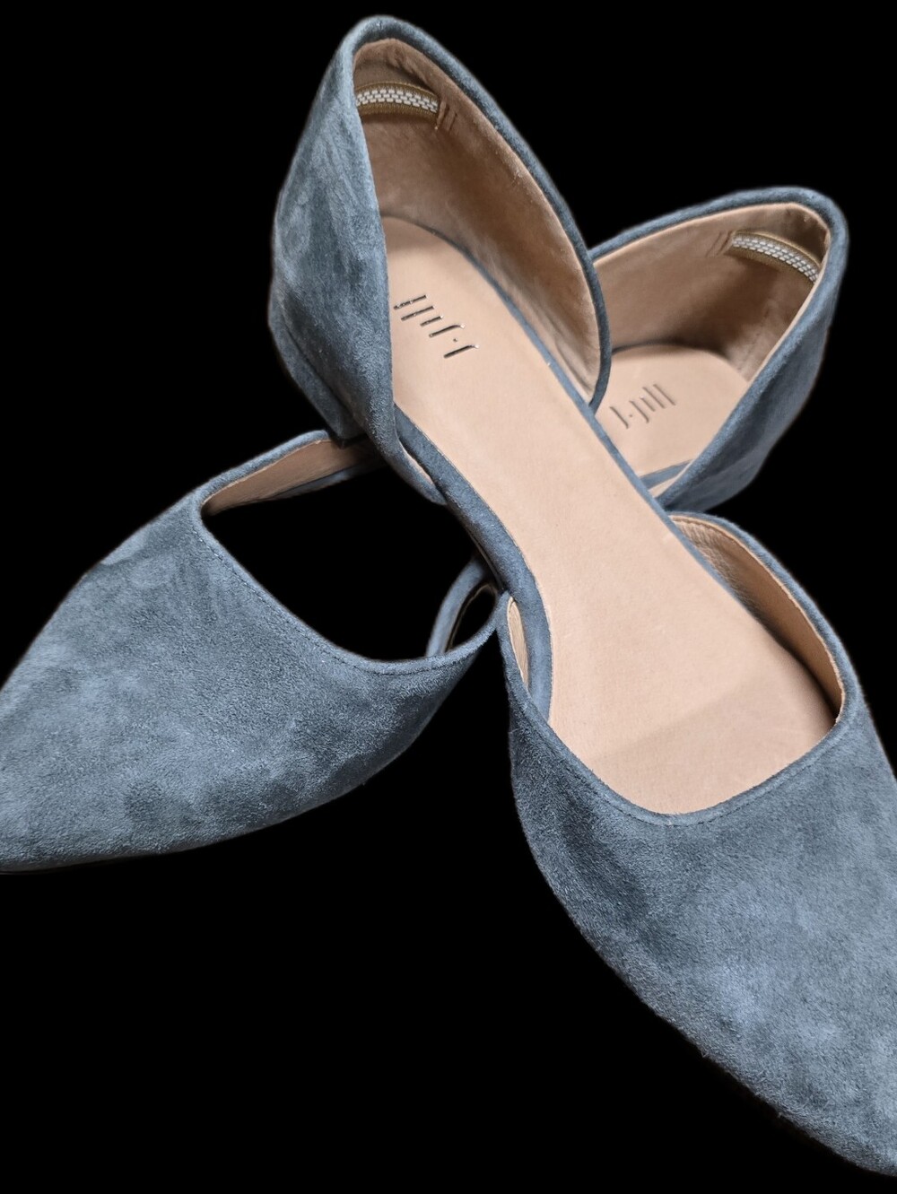 J. Jill Stylish Women’s Pointed D’Orsay Flats in Gray Suede Size 7.5